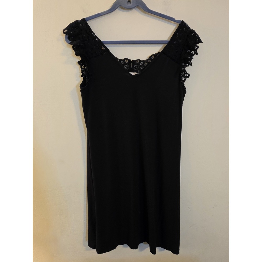 Loft Black Lace‎ Flutter Sleeve V-Neck Mini Dress SP20 523857 Mens M
